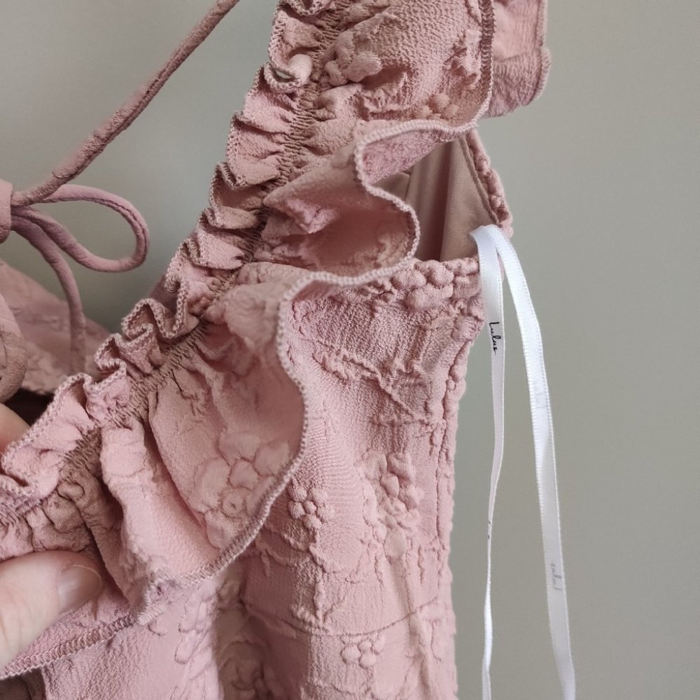 Lulu's Ruffle Strap Mini Dress Bodycon Pink Small - Picture 8 of 12